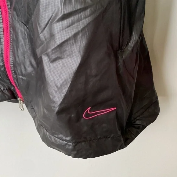 NIKE GOLF Dri Fit Jacket Women's XS Black Pink Lightweight Removable Sleeves - Picture 7 of 10